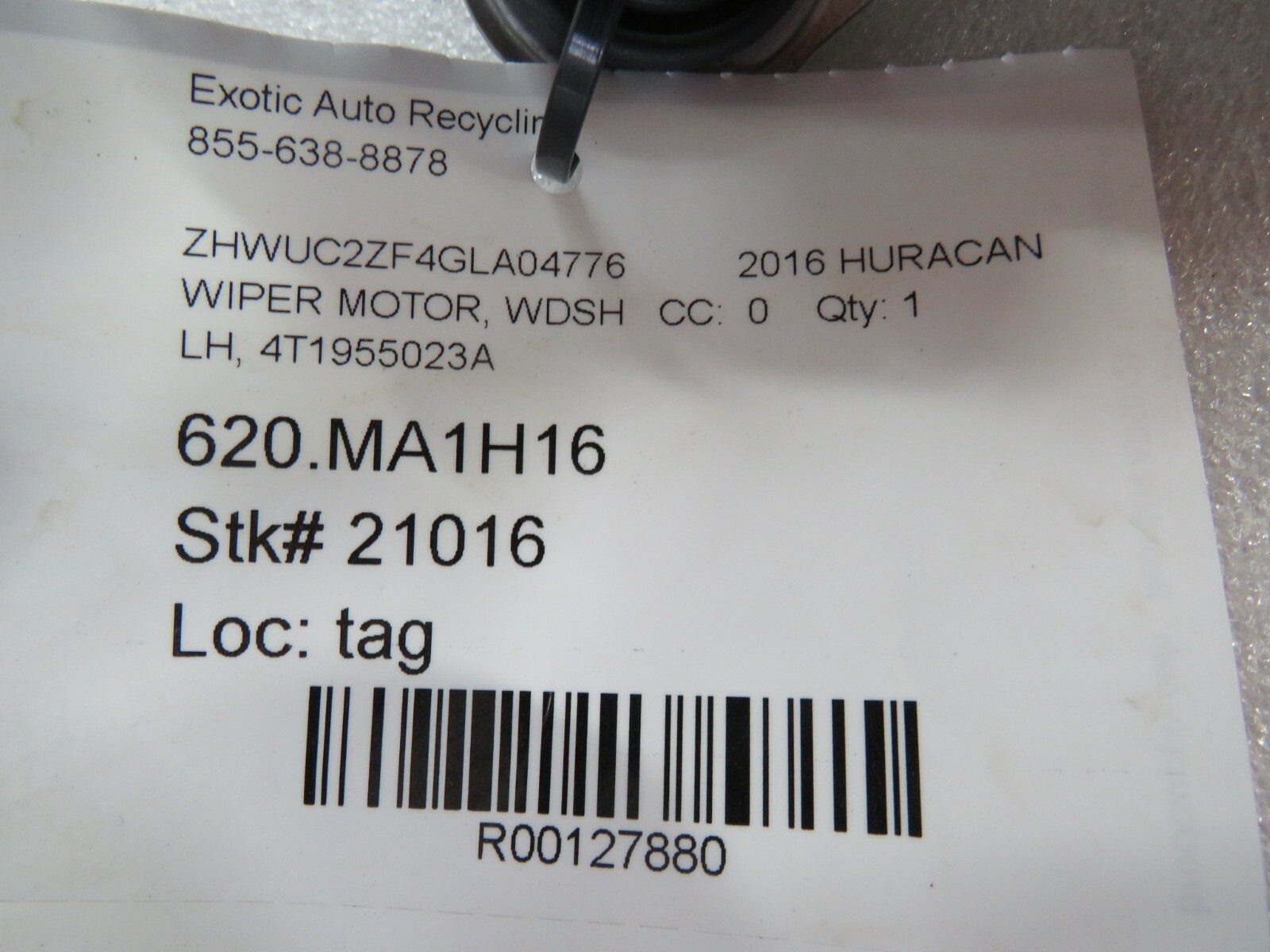 Lamborghini Huracan, LH, LP610, LP580, Wiper Motor, Used, P/N 4T1955023A