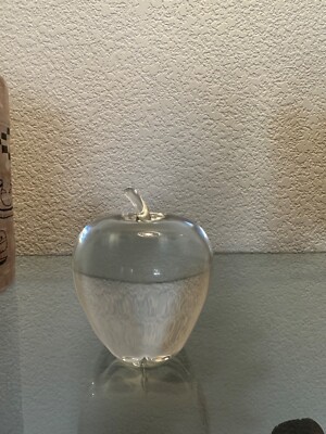 STEUBEN Apple With Stem Full Size - BRILLIANT CLEAR CRYSTAL! | eBay