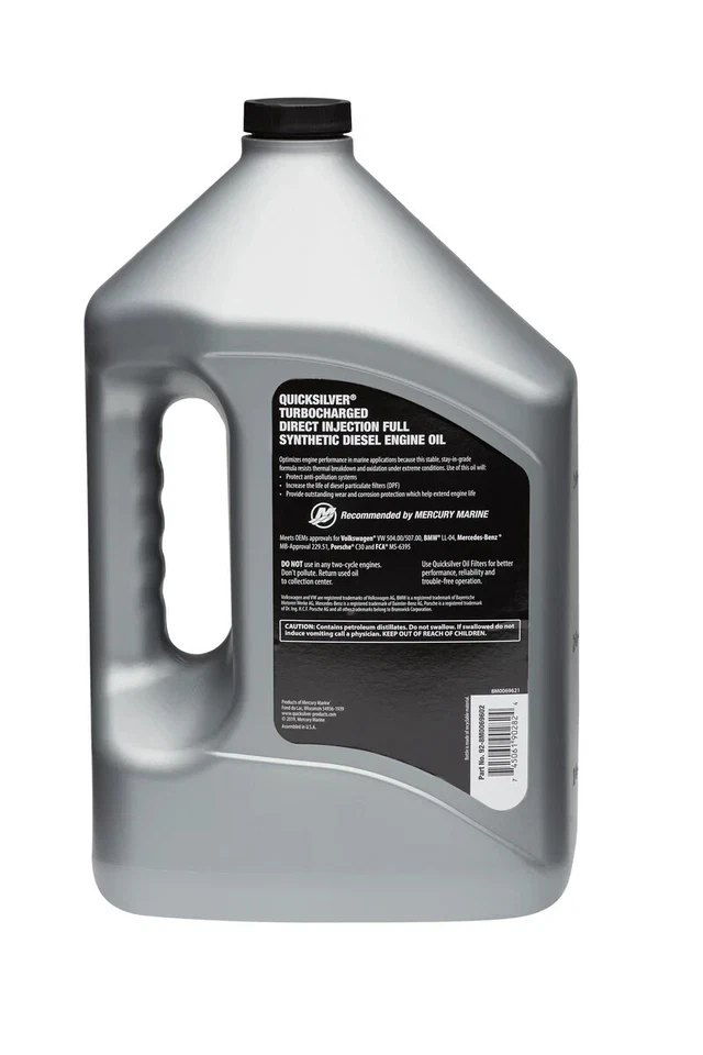 Quicksilver Mercury Mercruiser Full Syn 5W30 TDI Diesel Engine Oil 8M0069602 - Image 2 of 4