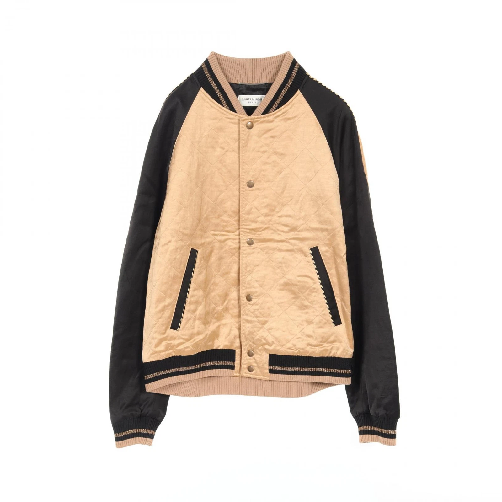 SAINT LAURENT (YSL) Giacca SAINT LAURENT PARIS Teddy Blouson #50 643883 rayon beige nero usata