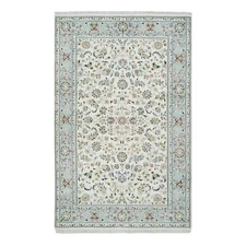 5'x8' Ivory Nain Design 250 KPSI Natural Wool Hand Knotted Rug R65302