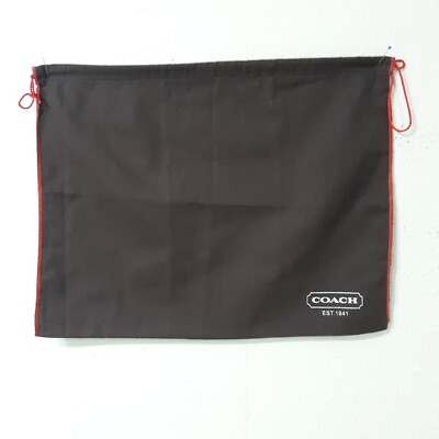 Coach Brown Dust Cover Bag Protector Red Drawstring 19