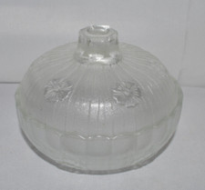 Vintage Pressed Glass Lidded Candy Dish with Flower Design