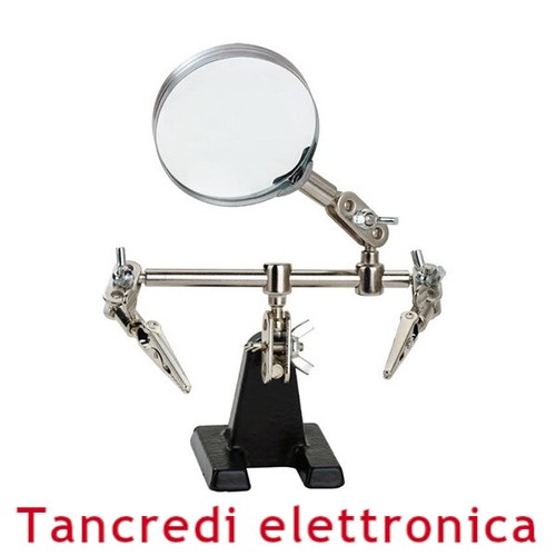 Terza Mano Con Lente D'Ingrandimento JZK - Base In Ghisa, Clip A Coccodrillo, Per Saldature E Gioielli - Foto 3