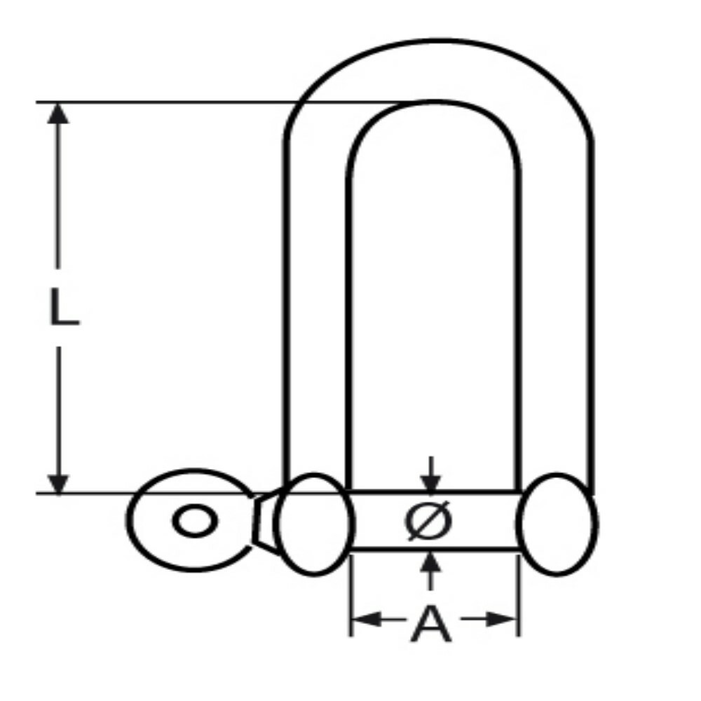 M10 Schäkel gerade - Edelstahl - Tragkraft 1225kG