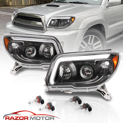 2006-2009 For Toyota 4Runner SUV Black LED Plank Style Projector Headlights Set