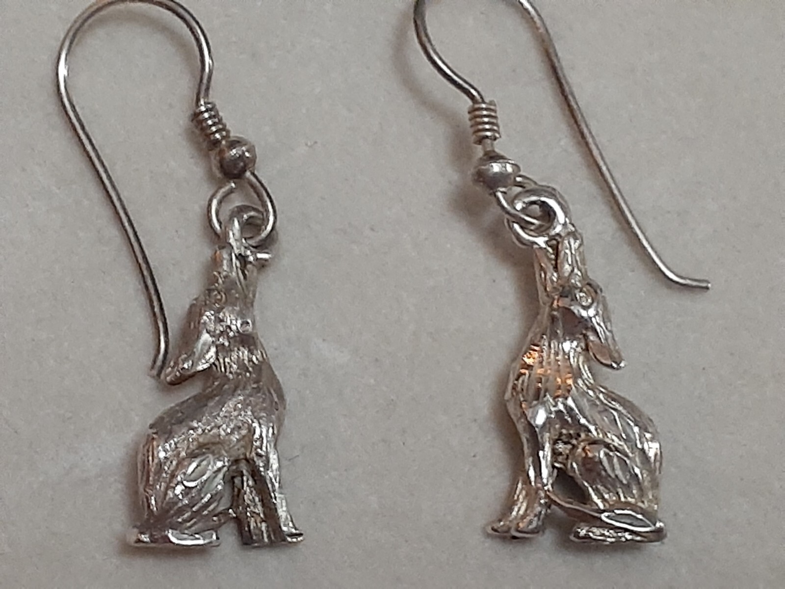 925 Howling Wolf 3D solid sterling silver dangle … - image 10
