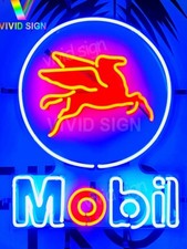Mobilgas Pegasus Gasoline 20"x16" Neon Sign Lamp Light With HD Vivid Printing EY