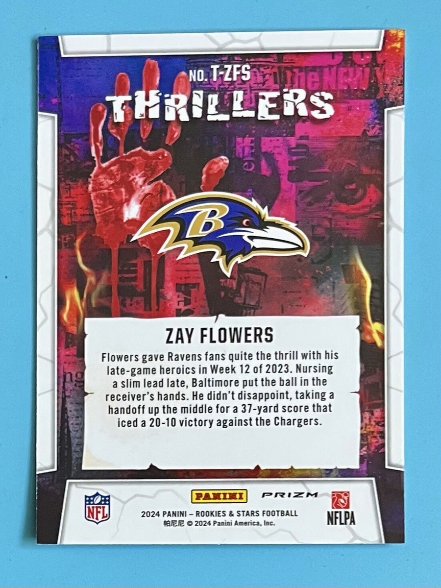 2024 Panini Rookies & Stars Zay Flowers Thrillers Silver Prizm #T