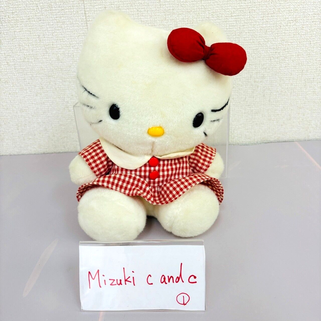 Sanrio Hello Kitty Peluche Suave Juguete Esponjoso Gato Blanco Cinta Rojo Cua...