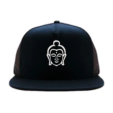 New Buddha face embroidered mesh trucker baseball cap, Buda face trucker cap hat