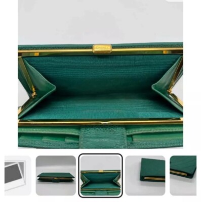 Chanel EMERALD GREEN Wild Stitch Matelasse Caviar Long Wallet RARE