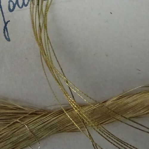 12 yard ANTIQUE French very fine Gold Metallic Metal Thread Embroidery Fly Tying - Picture 7 of 12