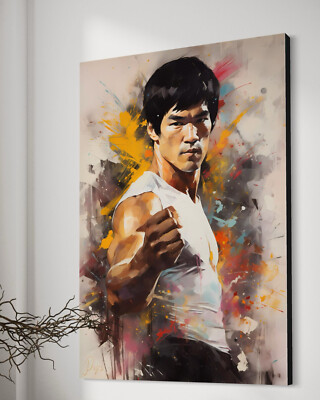 Bruce Lee Leinwandbild Kung Fu Legende Farbig Dekoration Kunst Stil