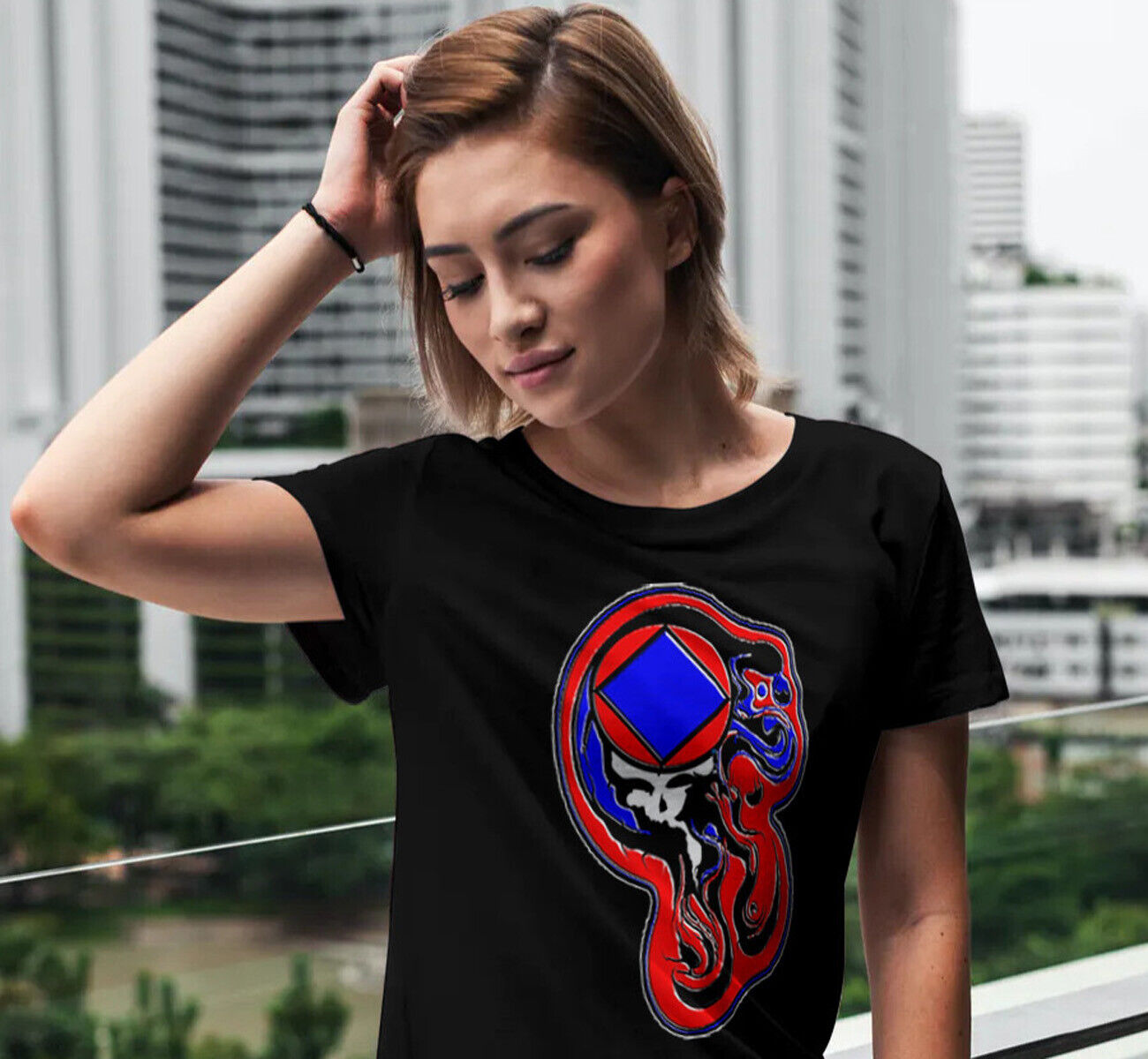 DEAD SKULL MELT Ladies Cut T-Shirt - Narcotics Anonymous - Free