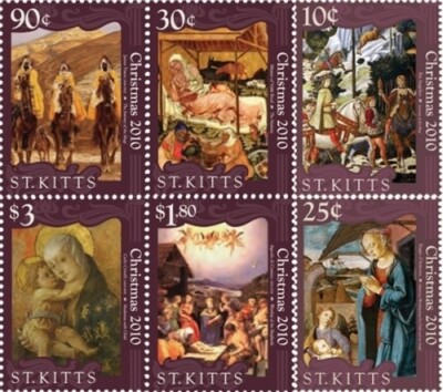 Saint Kitts 2010 - Christmas Art - Set of 6 Stamps - Scott #778-83 ...