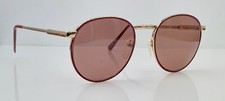 Vintage Vanderbilt Zyloware Gold Burgundy Round Sunglasses Korea FRAMES ONLY