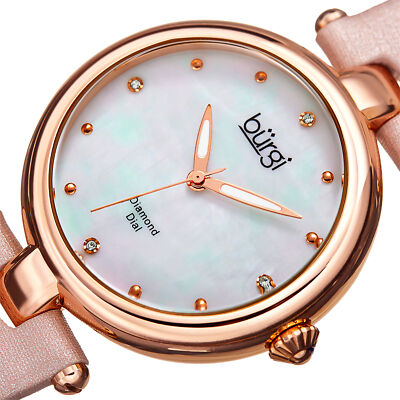 Women's Burgi BUR169PK Mother of Pearl Diamond Dial Genuine