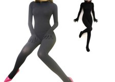 Plus Size Unisex High Elastic Velvet Full Bodystocking Jumpsuit Bodysuit Gloves