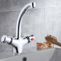 Thermostat KüChenarmatur 360 Drehbar Wasserhahn Bad SpüLtischarmatur Zweigriff