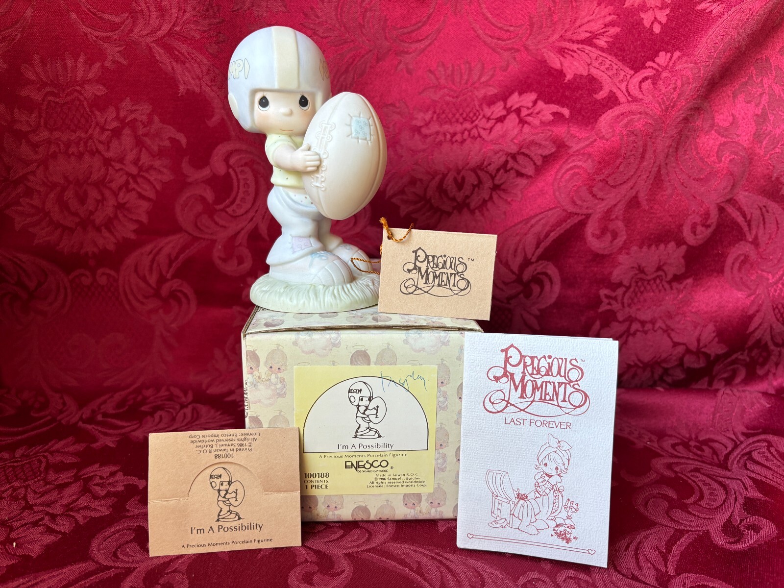 PRECIOUS MOMENTS 1986 "100188" "I'M A POSSIBILITY" NEW IN BOX-MINT-NEVER DISP.