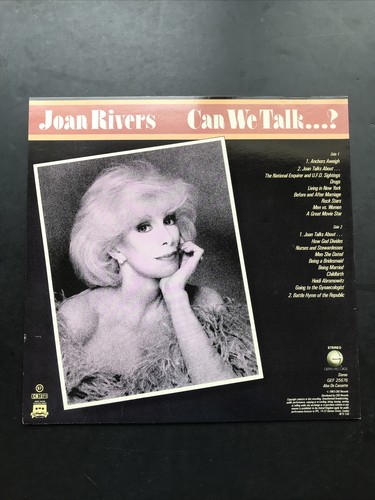 JOAN RIVERS - CAN WE TALK ...? Vinyl Album. Geffen, 1983, GEF 25676. VERY GOOD - Picture 2 of 4