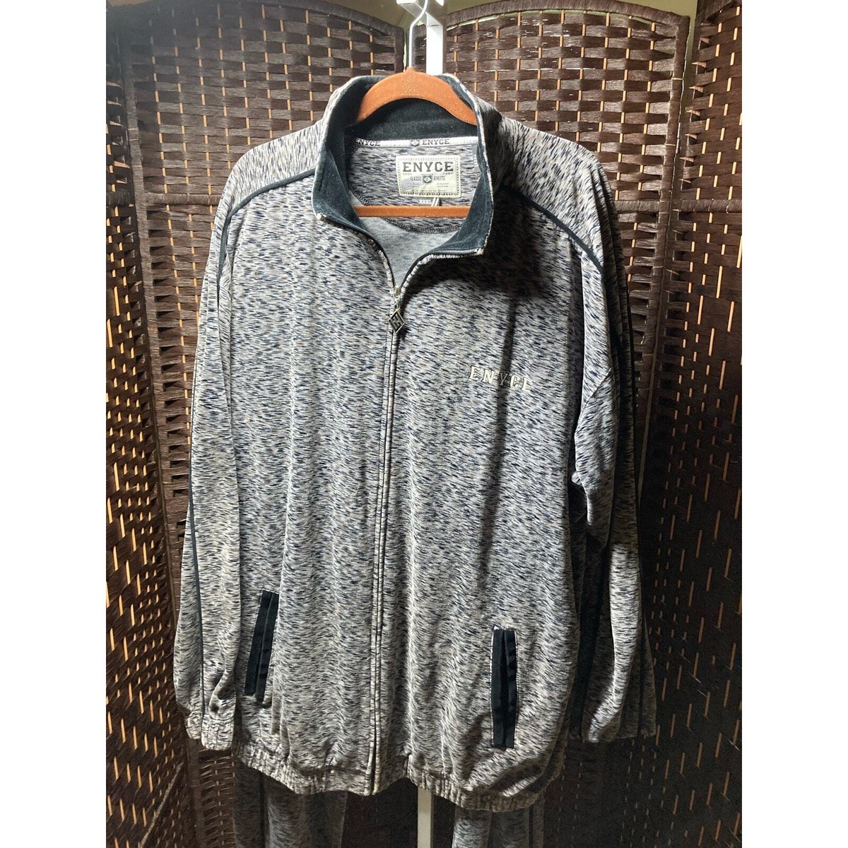 Enyce Classic Athletic Gray/Black 3XL Track Suit Velour Pre