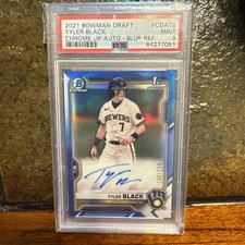 2021 Bowman Draft Chrome Draft Pick Auto Blue Refractor CDA-TB Tyler Black /150 
