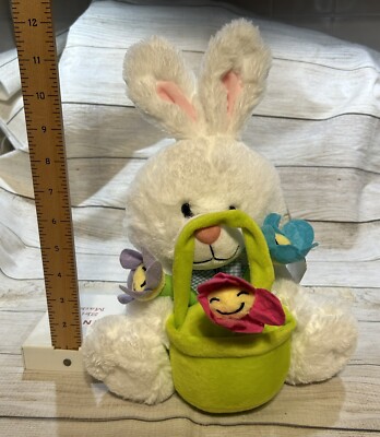 Gemmy Animated Easter Bunny Rabbit Lights Dancing Singing Flowers 15  Plush TbH4