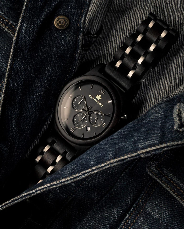 Father's Day Gift Wood Watch for Women Full Wood Band Quartz Wrist Watch Natural - image 4 of 4