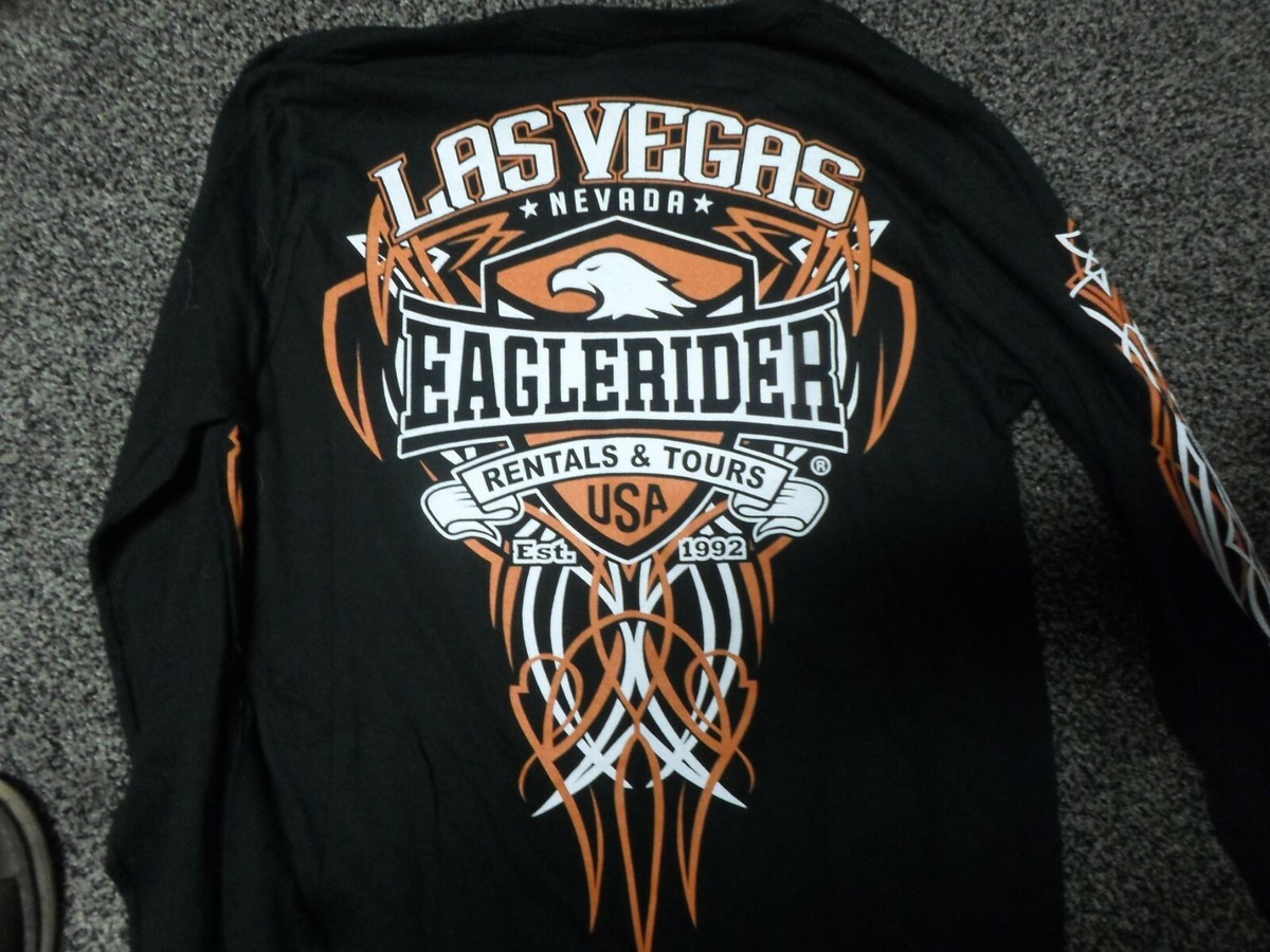 Eagle rider Motorcycles USA BLACK T-Shirt Size S EAGLE RIDER LAS
