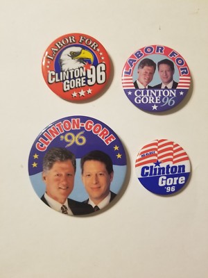 4 Clinton Gore Pins 1996 labor vote president re-elect first family 96 ...