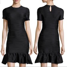 Opening Ceremony Dress Womens Size Small Black Lotus Stretch Textured Ruffle