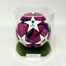 Football Display Case - Grass Effect Base Cylindrical