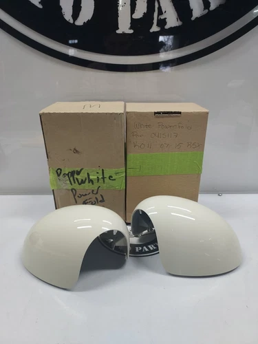 MINI Cooper White Power Fold Pair Mirror Caps OEM 07-15 R5X