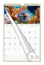 2027 Wall Calendar Spiral-bound Twin - 12 Months Tropical Fishes 11" x 17"