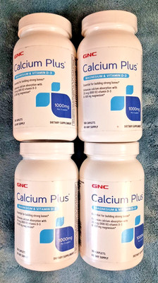 4 PACK GNC Calcium Plus Magnesium & Vitamin D-3 1000 mg 180 ct Expires 11/2026