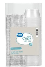  5 Pack Mini Disposable Plastic To-Go Cups with Lids, Jello Shot 2 Oz, 250 Count