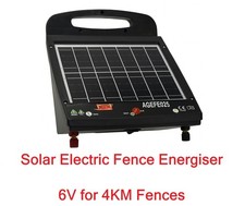 Solar Electric Fence Energiser 6V 4KM (Charger Horse Farm Fencing Stake)