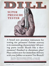 1930 Ad TYhe Dill Mfg Co Cleveland OH Super Precision Tire Pressure Tester
