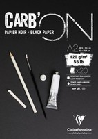 Clairefontaine 2X Carb´On, Schwarzes Papier, 120G/M2, 20 Blatt, A2 975041C