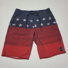 O'Neill Capitol 19" Boardshorts Red White and Blue Surf Swim Shorts Men's Sz-32