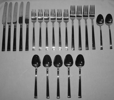 J A Henckels Athens Pattern Stainless Steel Flatware Lot Of 22 Pieces