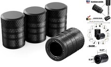 4-Piece Anodized Aluminum-Plastic Composite Tire Valve Stem Caps with Black