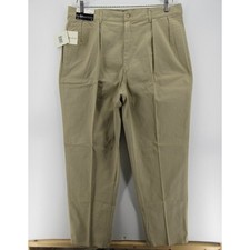 VINTAGE Polo Ralph Lauren Pants Men 38X34 Beige Khaki Chino Pleated Trousers USA