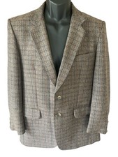 Austin Reed Blazer Jacket Men's 41 R Wool Blend Brown Plaid Made in Finland