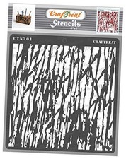 Reusable Wood Decor Stencils for Painting on Wood, Canvas, 6"x6" Tree Bark