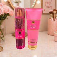 2 Pc Set Bath  Body Works ALL EYES ON HER Fine Fragrance Mist Hydrating Cream