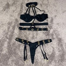 Frederick's of Hollywood Two Piece Crystal Lingerie Set SIZE L