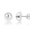Stylish Shiny Finish Sterling Silver Dome Post Earrings